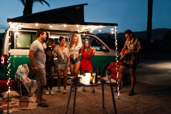 coachella car camping setup