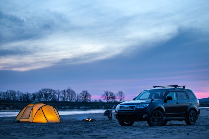 subaru car camping
