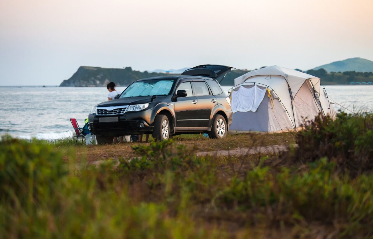 subaru forester car camping