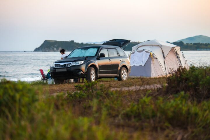 subaru forester car camping